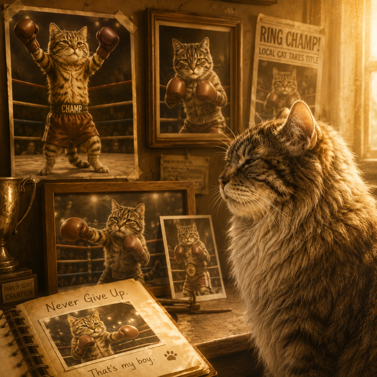OldCate looking back at his boxing champion days